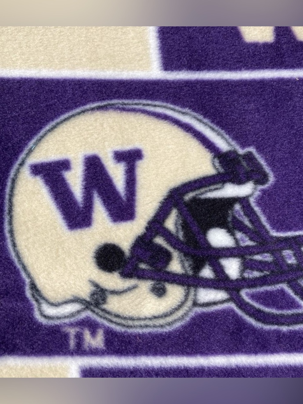 UW Polar Fleece Fabric University of Washington Huskies Football Team 3/4 yard